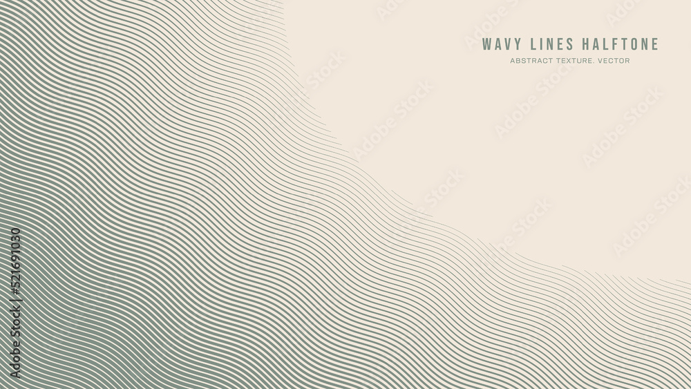Aufkleber wavy ripple lines oblique hatching halftone pattern abstract vector pale green smooth rounded border