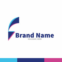 Letter F logo icon design, Alphabet F logo template.