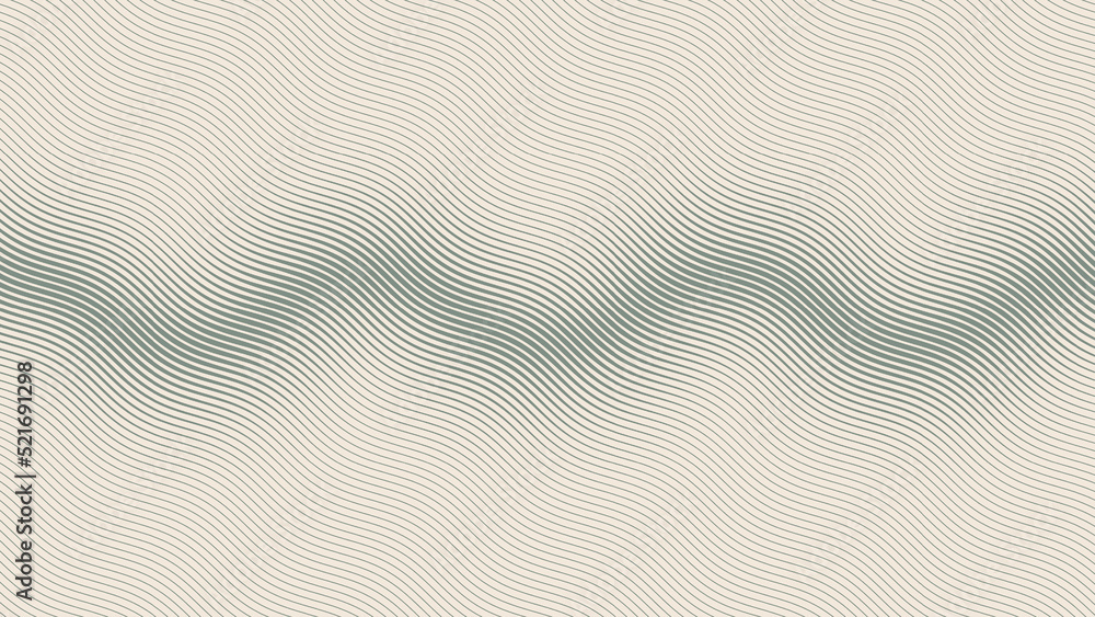 Poster wavy ripple lines halftone tilted hatching pattern abstract vector waveform pale green texture isola