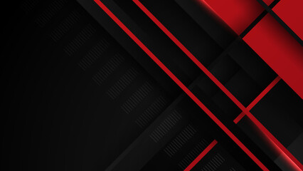 High contrast red and black glossy stripes. Abstract tech graphic background design. Vector corporate background. Vector illustration.