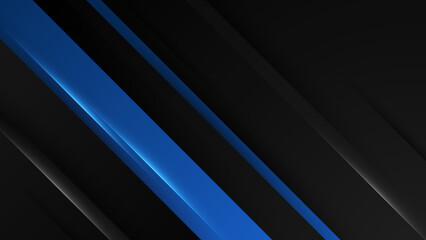 Obraz premium Abstract black and blue background. Modern elegant white gray banner background with creative design and shiny lines. Vector illustration abstract graphic design banner pattern background template.