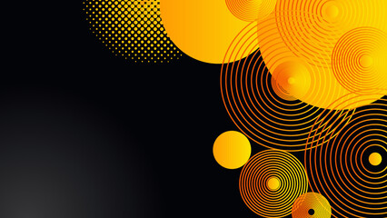 Abstract technology template geometric diagonal overlapping separate contrast yellow and black background.