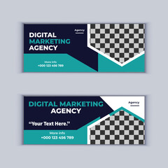 Digital Marketing Agency Banner Design Set of Two Professional Corporate Business Banners Design Modern Cover Banner Layout Template