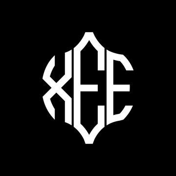 XEE letter logo. XEE best black background vector image. XEE Monogram logo design for entrepreneur and business.
