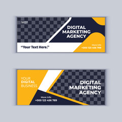 Digital Marketing Agency Banner Design Set of Two Professional Corporate Business Banners Design Modern Cover Banner Layout Template