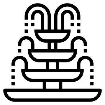recommend clip art: Fountain park carnival - outline icon