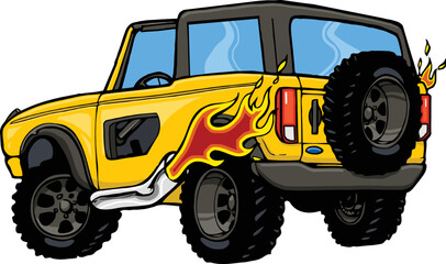 cartoon 4x4 suv with hard top