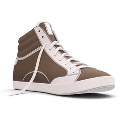 You can easily visualize your great design ideas with this Side View Amazing Sneakers Shoes Mockup In Royal Brown Color.