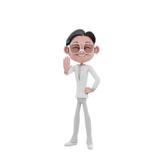3d businessman with blank board