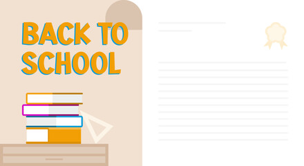 Back to school design background, flat style with white space area