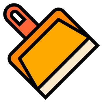 recommend clip art: Dustpan sweep broom - filled outline icon