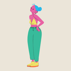 Flat Vector People Illustration. Work Girl. Woman Design.