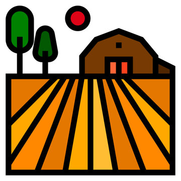 Farm Barn Building - Filled Outline Icon