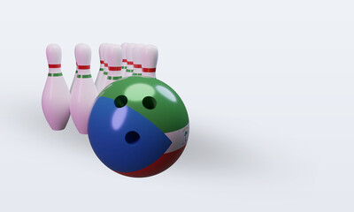 3d bowling day Equatorial Guinea flag rendering left view