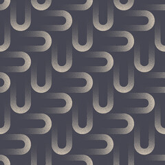 Dynamic Lines Cool Stipple Seamless Pattern Vector Trendy Abstract Background. Herringbone Structure Cozy Textile Design Dotwork Grain Texture Repetitive Pale Grey Wallpaper. Halftone Art Illustration