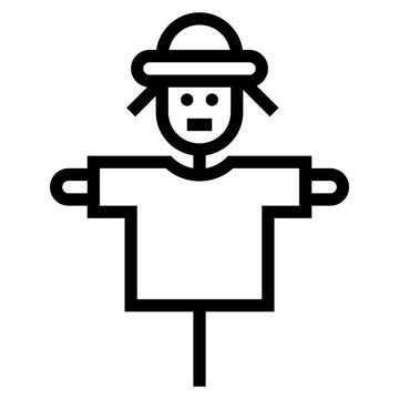 recommend clip art: Scarecrow farm hay - outline icon