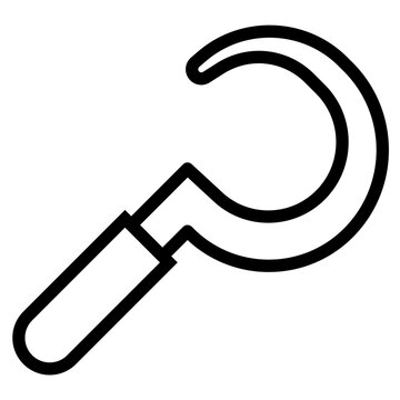 recommend clip art: Sickle tool farm harvest - outline icon