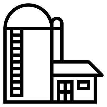 recommend clip art: Silo harvest farm - outline icon