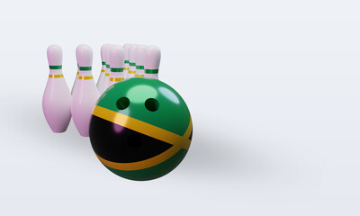 3d bowling day Jamaica flag rendering left view