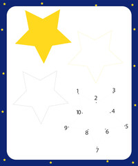 children s card with a star for the creative development of the child