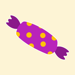 Sweet cute candy in flat style. Chyld style sweets. Vector illustration concept