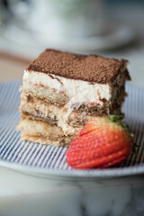slice of Italian tiramisu 