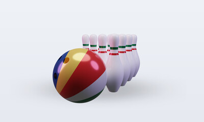 3d bowling day Seychelles flag rendering front view