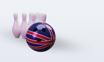 3d bowling day United Kingdom flag rendering left view