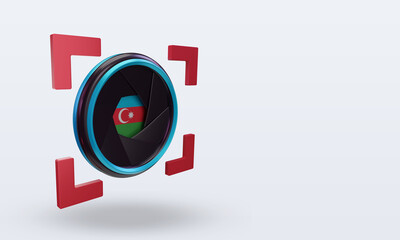 3d shutter camera Azerbaijan flag rendering left view