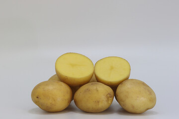 potatoes isolated on white background