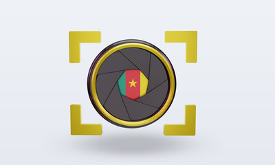 3d shutter camera Cameroon flag rendering front view