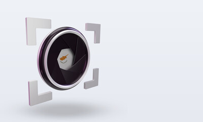 3d shutter camera Cyprus flag rendering left view