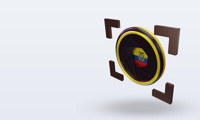 3d shutter camera Ecuador flag rendering right view
