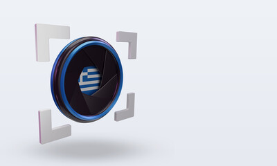 3d shutter camera Greece flag rendering left view