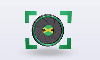 3d shutter camera Jamaica flag rendering front view