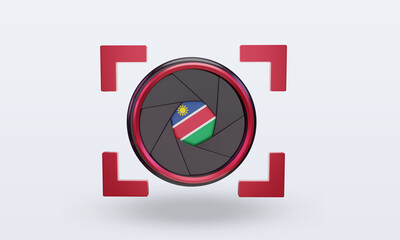 3d shutter camera Namibia flag rendering front view