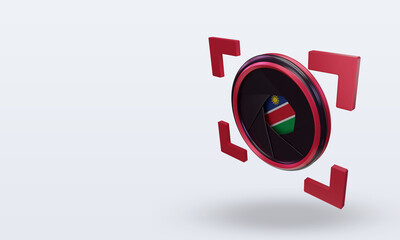 3d shutter camera Namibia flag rendering right view