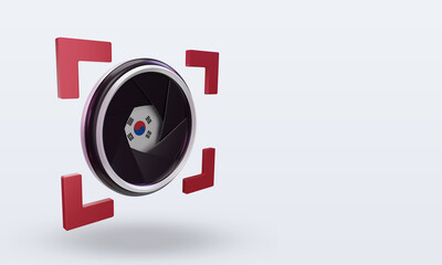 3d shutter camera South Korea flag rendering left view