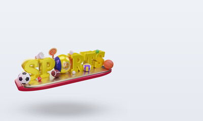 3d sports day Andorra flag rendering left view