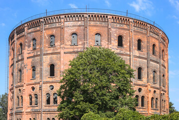 Fototapeta premium Warszaw, Poland - August, 2022:The buildings of the old gas plant