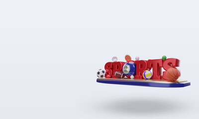 3d sports day Belize flag rendering right view