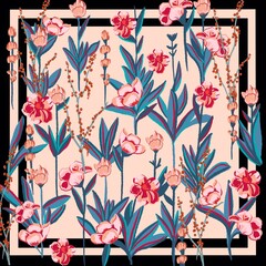 Flower red scarf 