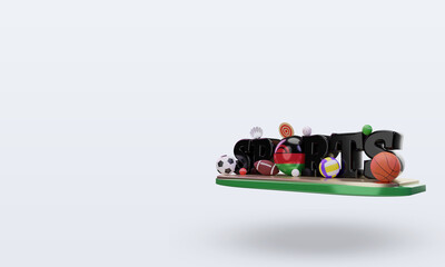 3d sports day Malawi flag rendering right view