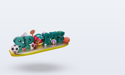 3d sports day Mozambique flag rendering left view