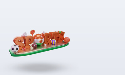 3d sports day Niger flag rendering left view