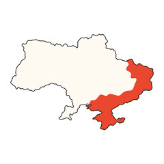 Vector illustration of Ukraine crisis map with military action in flat style. Geopolitical concept, Ukraine war