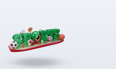3d sports day St Kitts and Nevis flag rendering left view