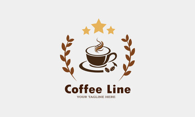 Coffee line coffee shop logo template vector illustration of a sweet coffee logo