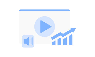 increasing views icon for webinar poster, websites, presentation, flyer and etc.