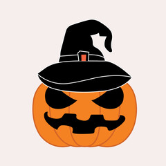 Halloween pumpkin vector illustration for kids and holiday celebration